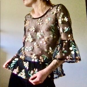 Sheer Floral Blouse